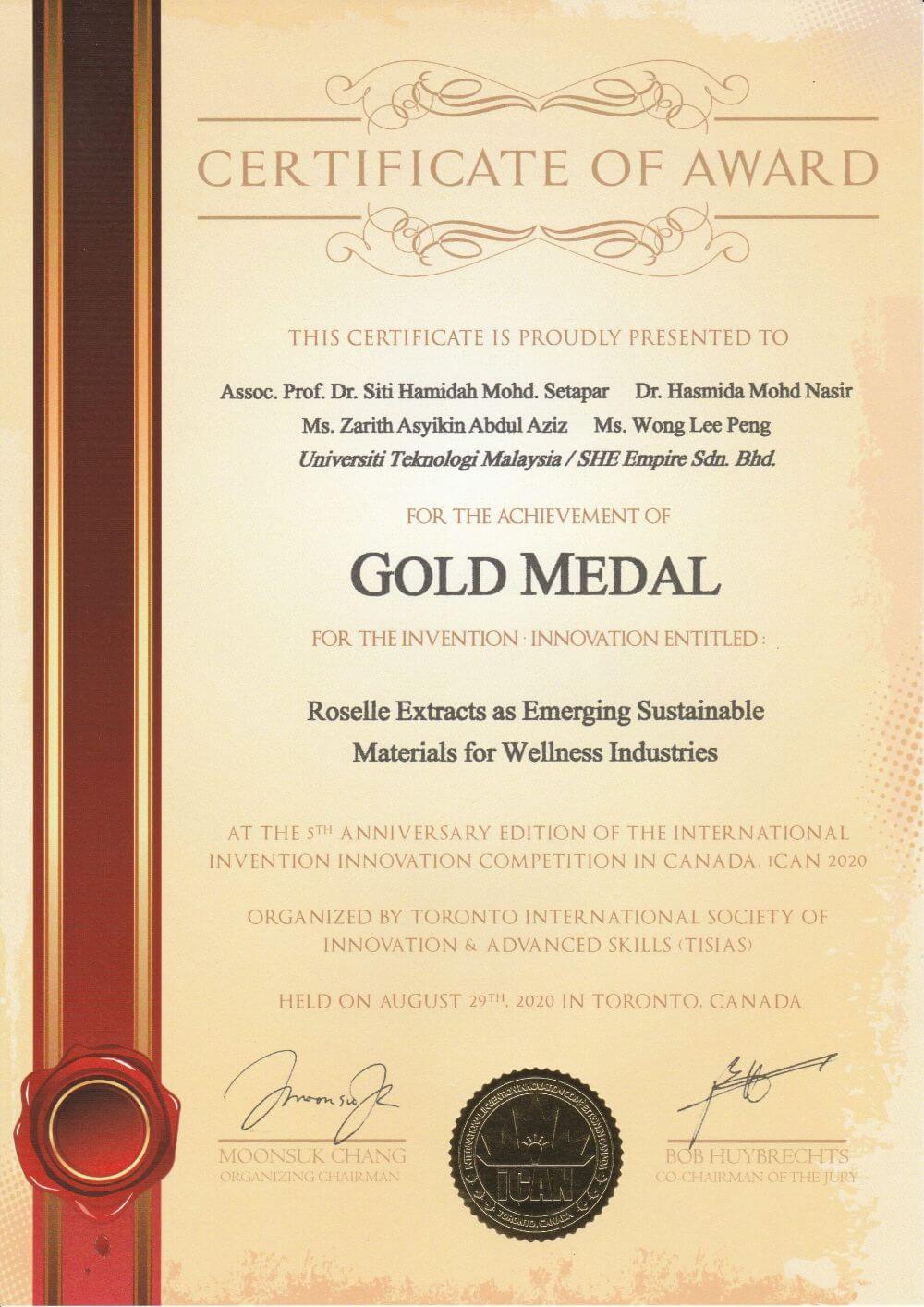 Gold Medal Award